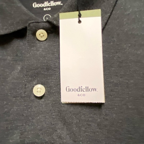 Goodfellow Mens Polo Shirt Size Large Railroad Gray Collared Short Sleeve New - Picture 9 of 15